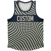 Warped Checkerboard Custom Athletic Sport Tank Top Made In USA by Tribe Lacrosse