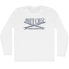 White Surf Break Crossed Surf Board Surfing Destination Adult Cotton Long Sleeve T-Shirt by Tribe Lacrosse