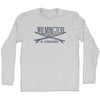 Wilmington Surf Break Crossed Surf Board Surfing Destination Adult Cotton Long Sleeve T-Shirt by Tribe Lacrosse