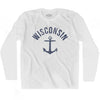 Wisconsin State Anchor Home Cotton Adult Long Sleeve T-shirt by Ultras
