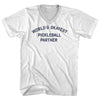 World's Okayest Pickleball Partner Adult Cotton V-neck T-shirt by Tribe Lacrosse