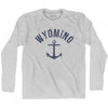 Wyoming State Anchor Home Cotton Adult Long Sleeve T-shirt by Ultras