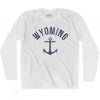 Wyoming State Anchor Home Cotton Adult Long Sleeve T-shirt by Ultras
