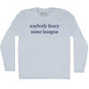 Anybody Fancy Some Lasagna Rage Font Adult Tri-Blend Long Sleeve T-shirt by Tribe Lacrosse