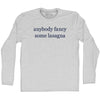 Anybody Fancy Some Lasagna Rage Font Adult Cotton Long Sleeve T-shirt by Tribe Lacrosse