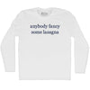 Anybody Fancy Some Lasagna Rage Font Adult Cotton Long Sleeve T-shirt by Tribe Lacrosse