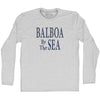 Balboa By The Sea Vintage Sign Adult Cotton Long Sleeve T-shirt by Tribe Lacrosse