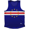 Cape Verde Country Flag Athletic Sport Tank Top Made In USA by Ultras