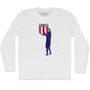 Dos A Cero 2-0 Silhouette USA Soccer Win Over Mexico Adult Cotton Long Sleeve T-shirt by Tribe Lacrosse