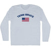Team Bruce Over An American Flag Adult Tri-Blend Long Sleeve T-Shirt by Tribe Lacrosse