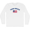 Team Bruce Over An American Flag Adult Cotton Long Sleeve T-Shirt by Tribe Lacrosse