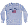 Team Bruce Over An American Flag Adult Tri-Blend Sweatshirt by Tribe Lacrosse
