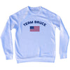 Team Bruce Over An American Flag Adult Tri-Blend Sweatshirt by Tribe Lacrosse