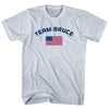 Team Bruce Over An American Flag Adult Tri-Blend T-Shirt by Tribe Lacrosse