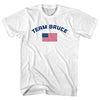 Team Bruce Over An American Flag Adult Cotton T-Shirt by Tribe Lacrosse
