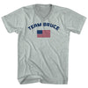 Team Bruce Over An American Flag Adult Tri-Blend V-Neck T-Shirt by Tribe Lacrosse