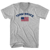 Team Bruce Over An American Flag Adult Cotton V-Neck T-Shirt by Tribe Lacrosse