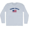 Team Zach Over An American Flag Adult Tri-Blend Long Sleeve T-Shirt by Tribe Lacrosse