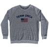 Team Zach Over An American Flag Adult Tri-Blend Sweatshirt by Tribe Lacrosse