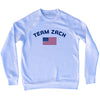 Team Zach Over An American Flag Adult Tri-Blend Sweatshirt by Tribe Lacrosse