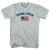 Team Zach Over An American Flag Adult Tri-Blend T-Shirt by Tribe Lacrosse