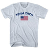 Team Zach Over An American Flag Adult Tri-Blend T-Shirt by Tribe Lacrosse