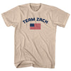 Team Zach Over An American Flag Adult Cotton T-Shirt by Tribe Lacrosse