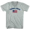 Team Zach Over An American Flag Adult Tri-Blend V-Neck T-Shirt by Tribe Lacrosse
