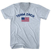 Team Zach Over An American Flag Adult Tri-Blend V-Neck T-Shirt by Tribe Lacrosse