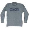 Actually It Can Buy Happiness Adult Tri-Blend Long Sleeve T-shirt by Tribe Lacrosse