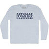 Actually It Can Buy Happiness Adult Tri-Blend Long Sleeve T-shirt by Tribe Lacrosse