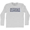 Actually It Can Buy Happiness Adult Cotton Long Sleeve T-shirt by Tribe Lacrosse