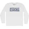 Actually It Can Buy Happiness Adult Cotton Long Sleeve T-shirt by Tribe Lacrosse