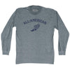 All-American Running Track Winged Foot Adult Tri-Blend Long Sleeve T-shirt by Ultras