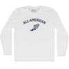 All-American Running Track Winged Foot Adult Cotton Long Sleeve T-shirt by Ultras