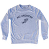 All-American Running Track Winged Foot Adult Tri-Blend Sweatshirt by Ultras