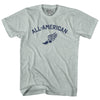 All-American Running Track Winged Foot Adult Tri-Blend T-shirt by Ultras