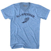 All-American Running Track Winged Foot Adult Tri-Blend V-neck T-shirt by Ultras