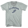 All-American Running Track Winged Foot Adult Tri-Blend V-neck T-shirt by Ultras