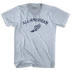 All-American Running Track Winged Foot Adult Tri-Blend V-neck T-shirt by Ultras
