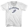 All-American Running Track Winged Foot Adult Tri-Blend V-neck T-shirt by Ultras