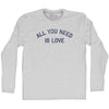 All You Need Is Love Adult Cotton Long Sleeve T-shirt by Tribe Lacrosse