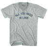 All You Need Is Love Adult Tri-Blend V-neck T-shirt by Tribe Lacrosse