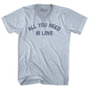 All You Need Is Love Adult Tri-Blend V-neck T-shirt by Tribe Lacrosse