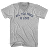 All You Need Is Love Adult Cotton V-neck T-shirt by Tribe Lacrosse