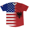 American Flag And Albania Flag Combination Soccer Jersey Made In USA by Tribe Lacrosse