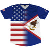 American Flag And American Samoa Flag Combination Soccer Jersey Made In USA by Tribe Lacrosse