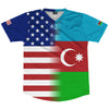 American Flag And Azerbaijan Flag Combination Soccer Jersey Made In USA by Tribe Lacrosse