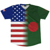 American Flag And Bangladesh Flag Combination Soccer Jersey Made In USA by Tribe Lacrosse