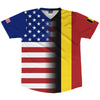American Flag And Belgium Flag Combination Soccer Jersey Made In USA by Tribe Lacrosse